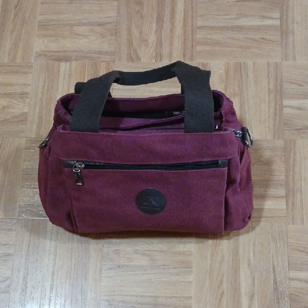 K2 Classic Fashion Stylish Burgundy Women's Canvas Hand Bag